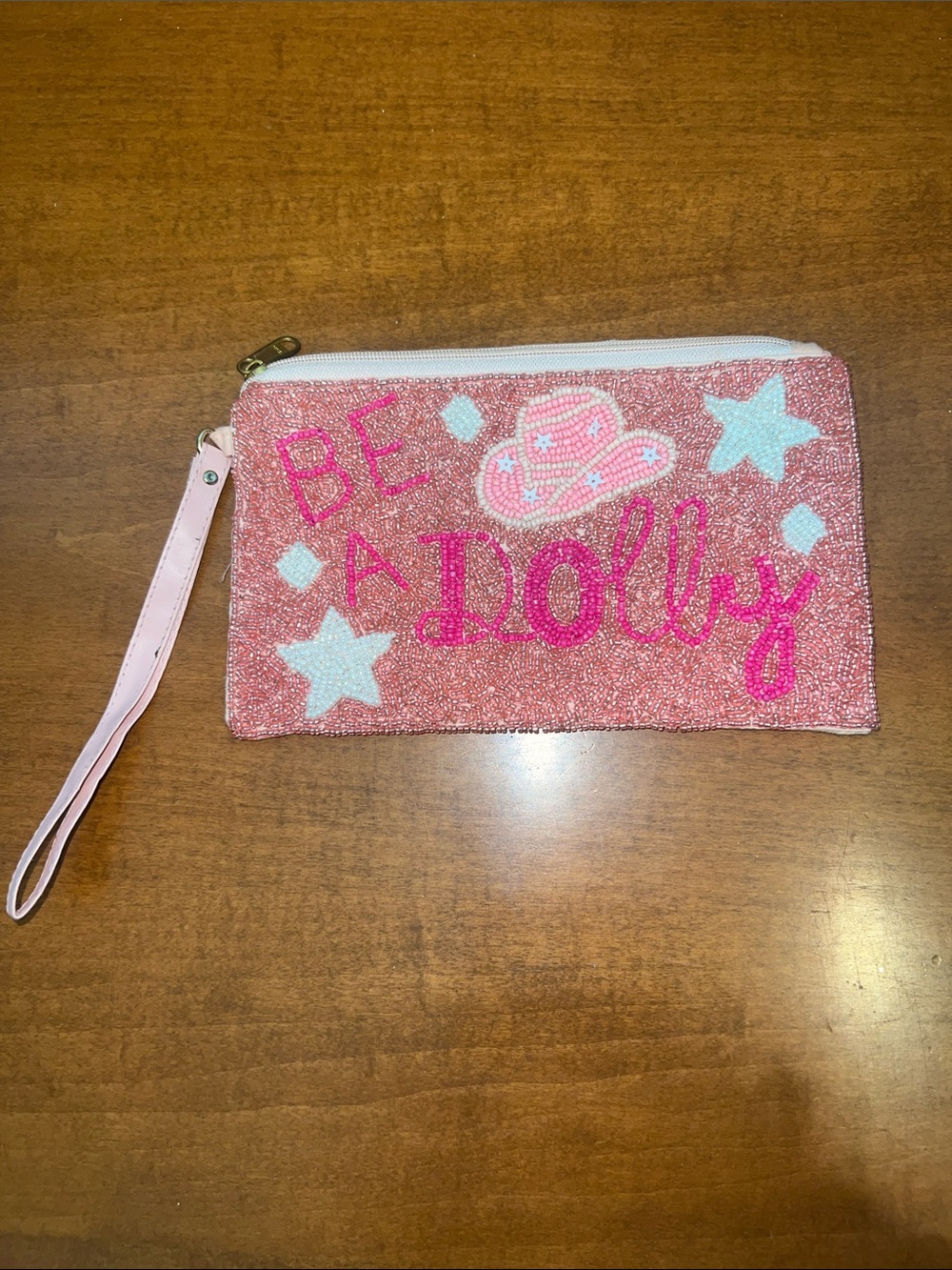Be a Dolly Pink Sequin Wristlet Pouch - Accessories